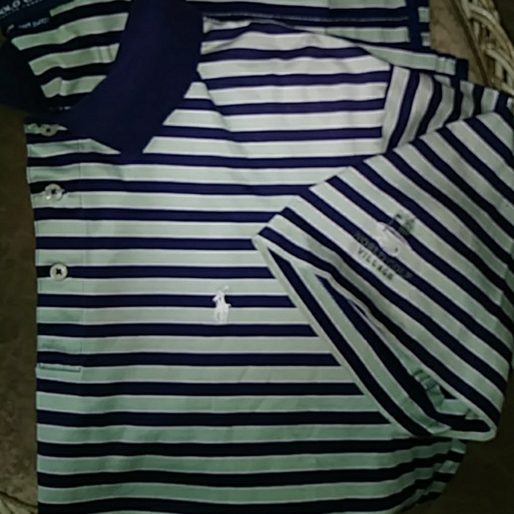Polo by Ralph Lauren Navy and White Striped Polo Shirt